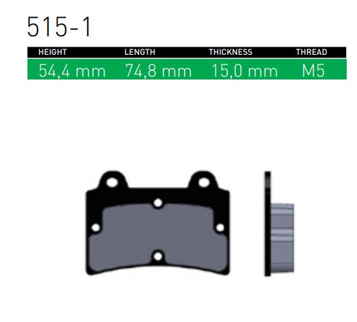 PRODEZINE - SINTER BRAKE PAD SET - ARROW 15mm