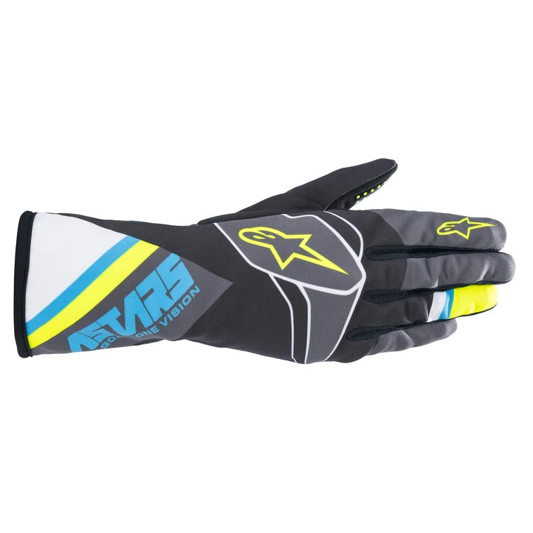 ALPINESTARS TECH 1 K RACE S V2 GLOVE Black /Cyan /Yellow