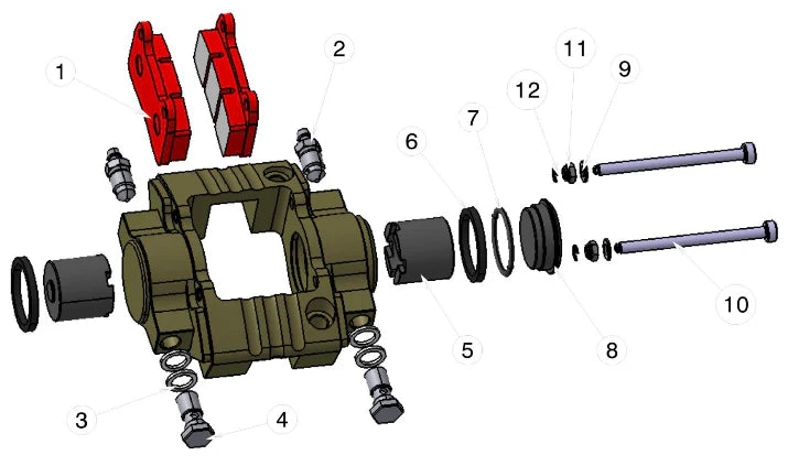 IPK- Rear Caliper Spares - RBS-V3 (Senior/Trophy)