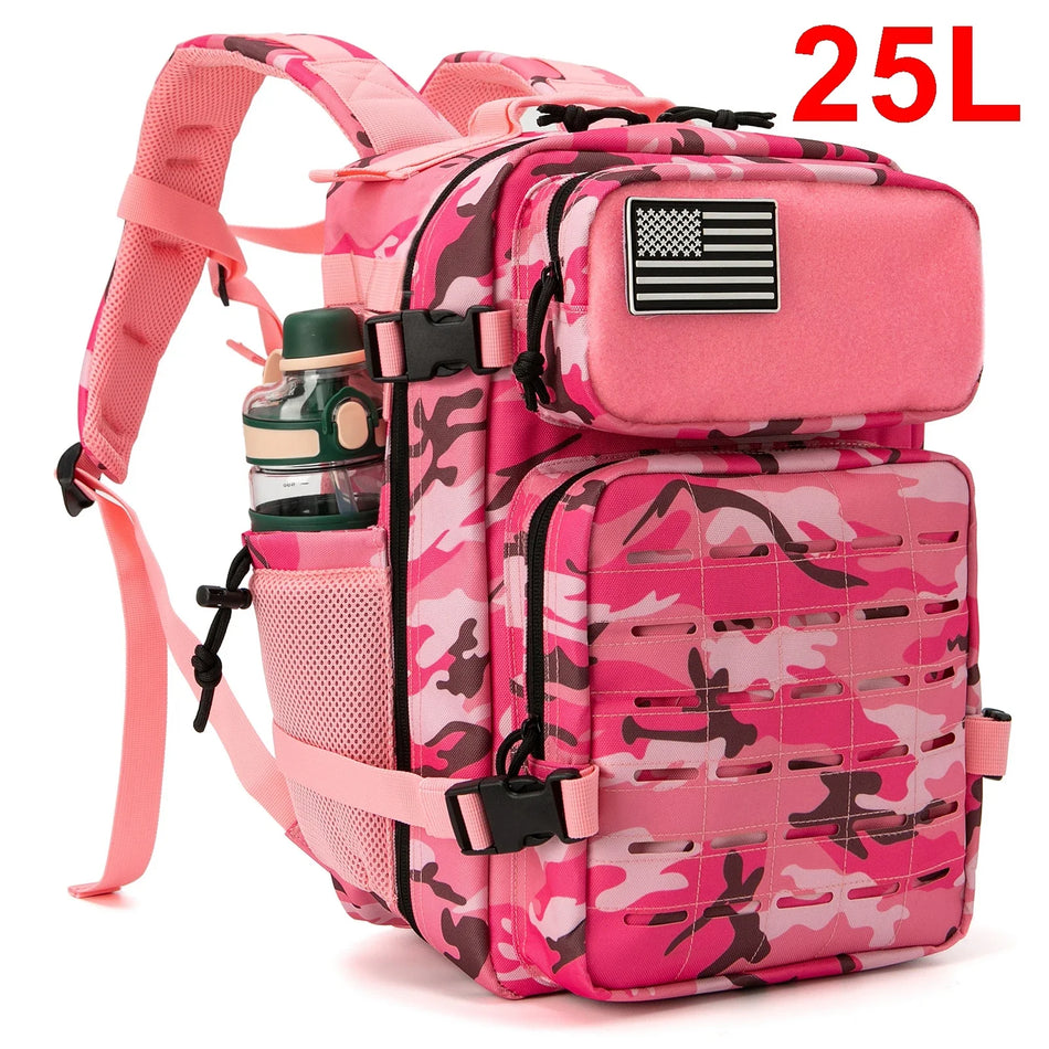 25L/45L Tactical Backpack for Men and Women Outdoor, Ideal as a Kit Bag with Bottle Holder